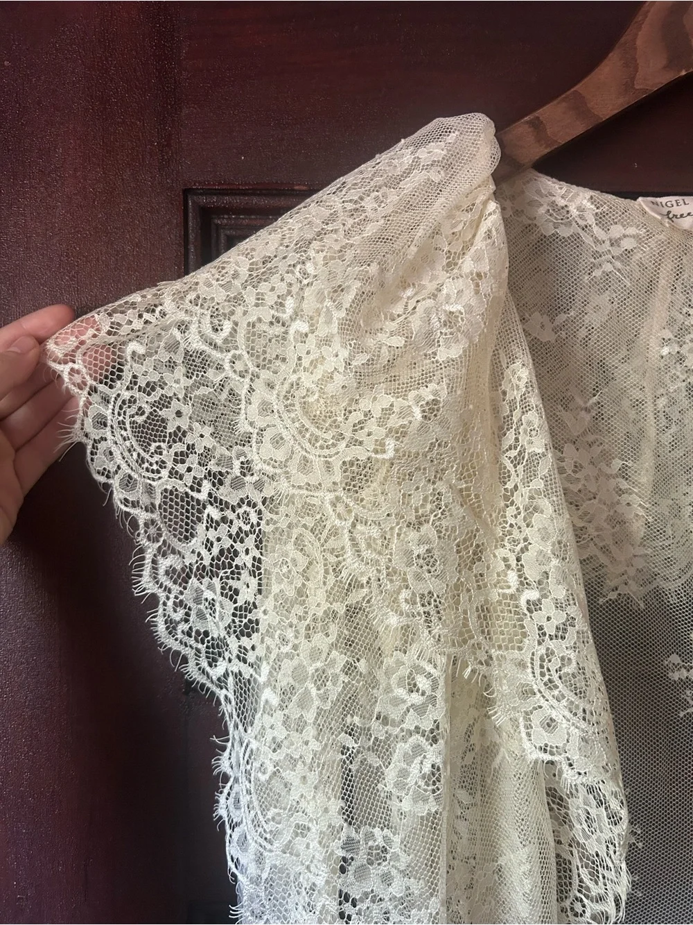 Free People x Nigel Preston Maud Lace Duster Sheer Hi-Low Ruffle NWT One Size - Picture 9 of 11